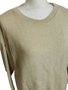 Nasty Gal Knit Oatmeal Sweater Womens Medium Acrylic Knit Casual Collection y2K
